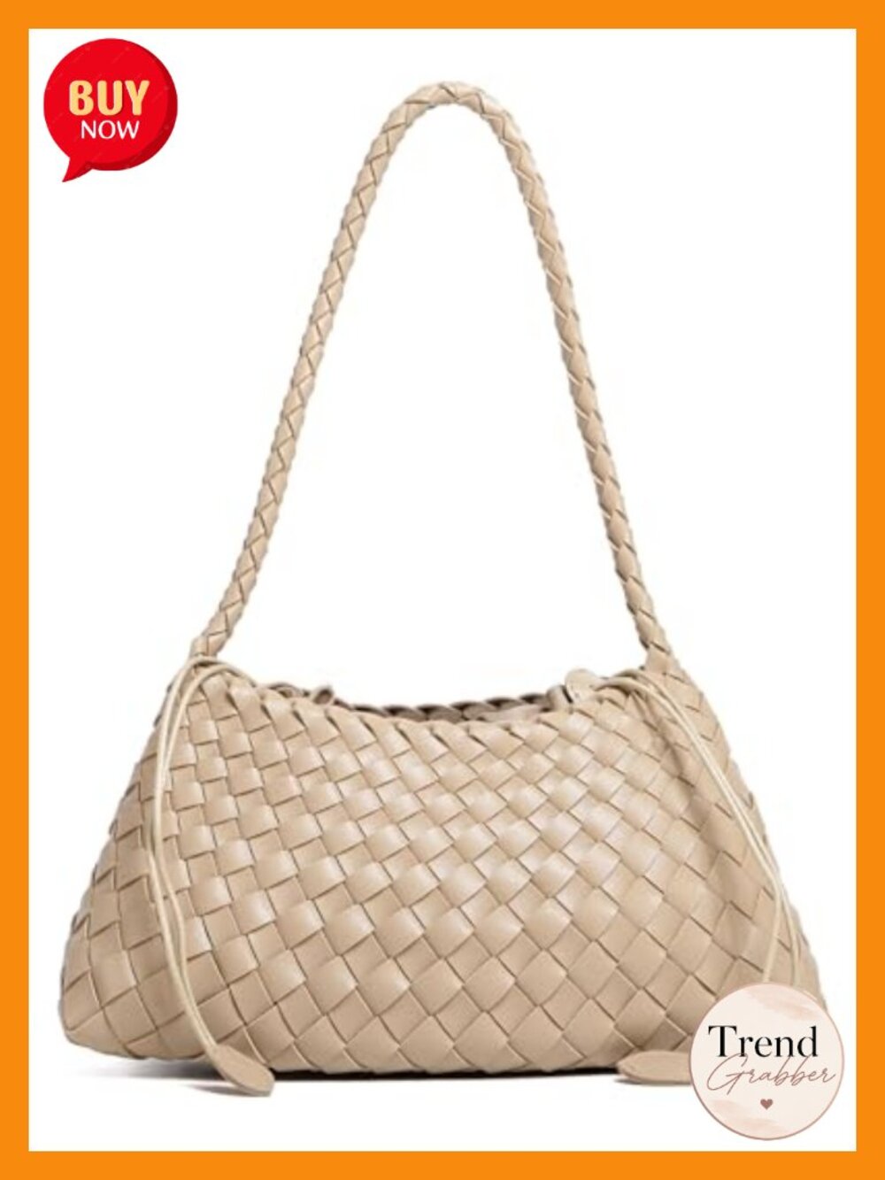 Woven Shoulder Bag Vegan Leather Hobo Tote Handbag Purse